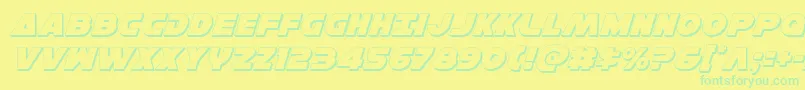 Hansolov33Dital Font – Green Fonts on Yellow Background