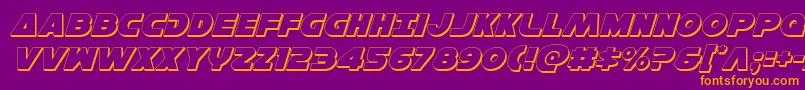 フォントHansolov33Dital – 紫色の背景にオレンジのフォント