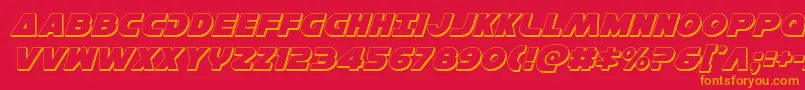 フォントHansolov33Dital – 赤い背景にオレンジの文字