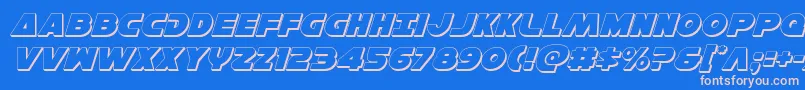 Hansolov33Dital Font – Pink Fonts on Blue Background