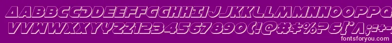 Hansolov33Dital Font – Pink Fonts on Purple Background