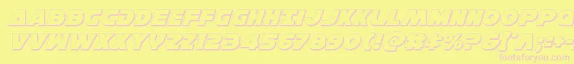 Hansolov33Dital-fontti – vaaleanpunaiset fontit keltaisella taustalla