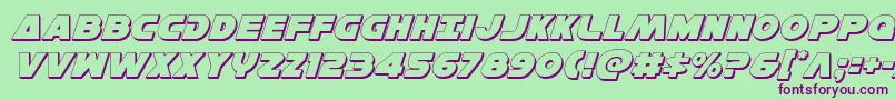 Hansolov33Dital Font – Purple Fonts on Green Background