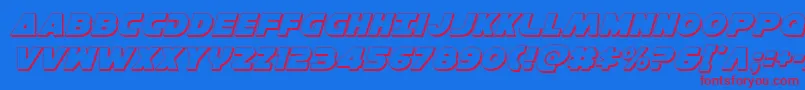 Шрифт Hansolov33Dital – красные шрифты на синем фоне