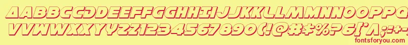 Hansolov33Dital Font – Red Fonts on Yellow Background