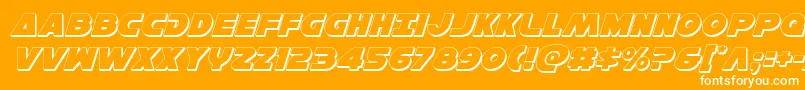 Hansolov33Dital-Schriftart – Weiße Schriften auf orangefarbenem Hintergrund