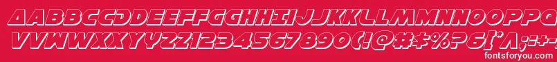 Шрифт Hansolov33Dital – белые шрифты на красном фоне
