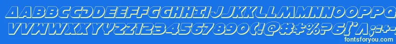 Hansolov33Dital-fontti – keltaiset fontit sinisellä taustalla
