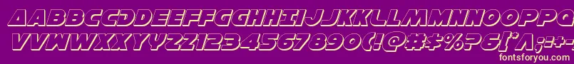 フォントHansolov33Dital – 紫の背景に黄色のフォント
