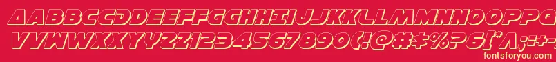 Hansolov33Dital Font – Yellow Fonts on Red Background