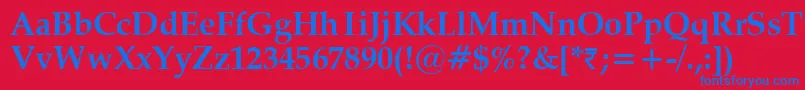 VanielBold Font – Blue Fonts on Red Background