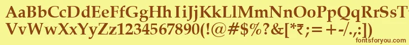 VanielBold Font – Brown Fonts on Yellow Background