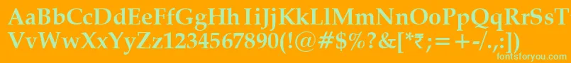 VanielBold Font – Green Fonts on Orange Background