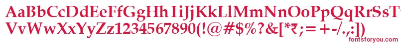 フォントVanielBold – 白い背景に赤い文字