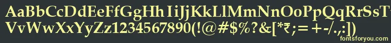 フォントVanielBold – 黒い背景に黄色の文字