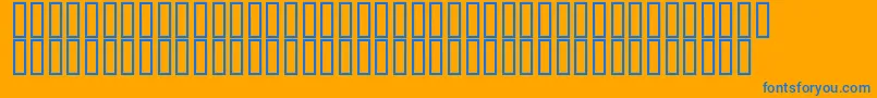 Czcionka Flyman – niebieskie czcionki na pomarańczowym tle