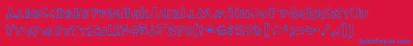 Czcionka BurnstowndamRegular – niebieskie czcionki na czerwonym tle
