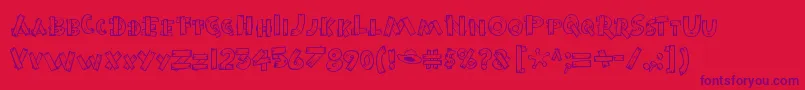 BurnstowndamRegular-Schriftart – Violette Schriften auf rotem Hintergrund