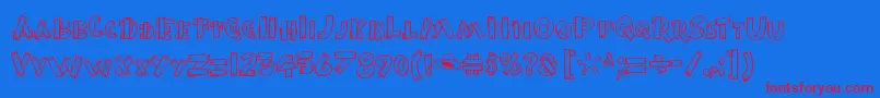 BurnstowndamRegular Font – Red Fonts on Blue Background