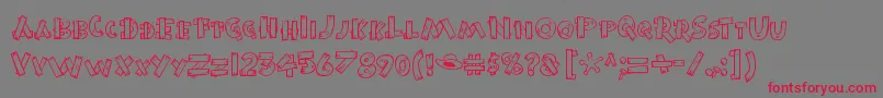 BurnstowndamRegular Font – Red Fonts on Gray Background