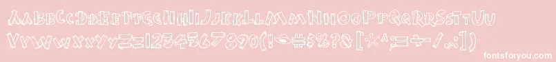 フォントBurnstowndamRegular – ピンクの背景に白い文字
