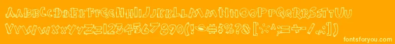 BurnstowndamRegular Font – Yellow Fonts on Orange Background