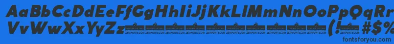 CocogothicFatitalicTrial Font – Black Fonts on Blue Background