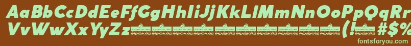 CocogothicFatitalicTrial-fontti – vihreät fontit ruskealla taustalla