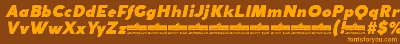 CocogothicFatitalicTrial Font – Orange Fonts on Brown Background