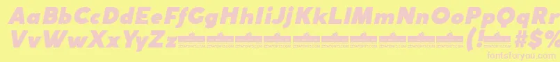 フォントCocogothicFatitalicTrial – ピンクのフォント、黄色の背景