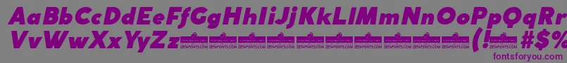 フォントCocogothicFatitalicTrial – 紫色のフォント、灰色の背景