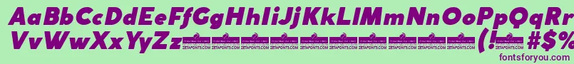 CocogothicFatitalicTrial Font – Purple Fonts on Green Background