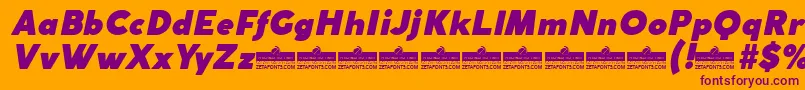CocogothicFatitalicTrial Font – Purple Fonts on Orange Background
