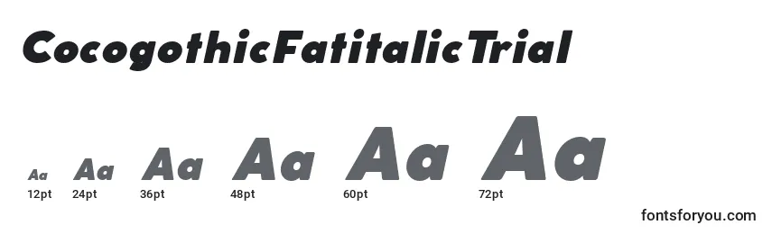 CocogothicFatitalicTrial font sizes