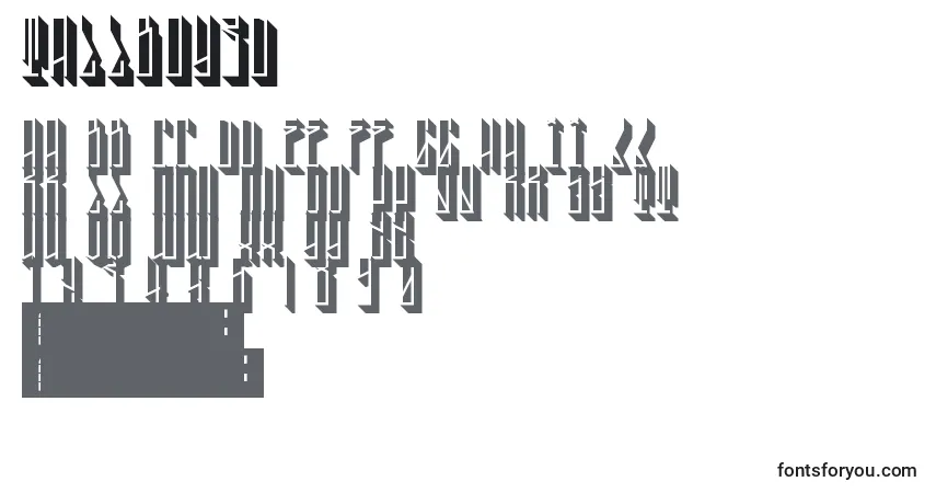 Schriftart TallBoy3D – Alphabet, Zahlen, spezielle Symbole