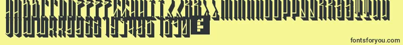 TallBoy3D-Schriftart – Schwarze Schriften auf gelbem Hintergrund