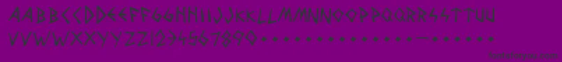 フォントWolvesAndRaven – 紫の背景に黒い文字