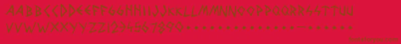 WolvesAndRaven Font – Brown Fonts on Red Background