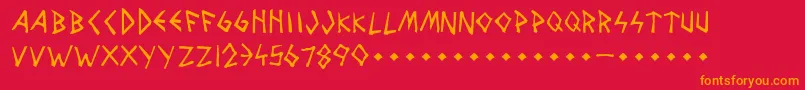 WolvesAndRaven Font – Orange Fonts on Red Background