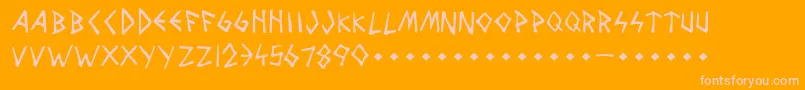 WolvesAndRaven-fontti – vaaleanpunaiset fontit oranssilla taustalla