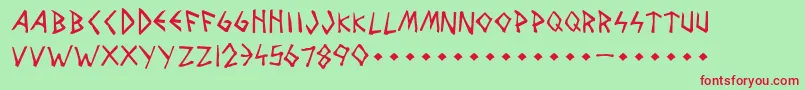 WolvesAndRaven Font – Red Fonts on Green Background