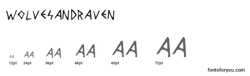 Размеры шрифта WolvesAndRaven