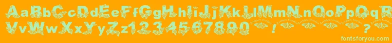 Wlroyalflutterbold Font – Green Fonts on Orange Background