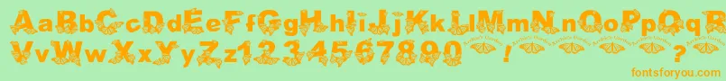 Wlroyalflutterbold Font – Orange Fonts on Green Background