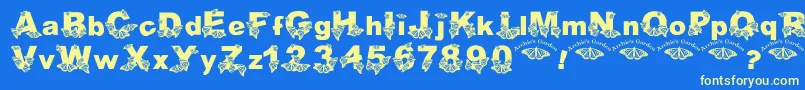 Wlroyalflutterbold Font – Yellow Fonts on Blue Background