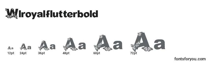 Размеры шрифта Wlroyalflutterbold