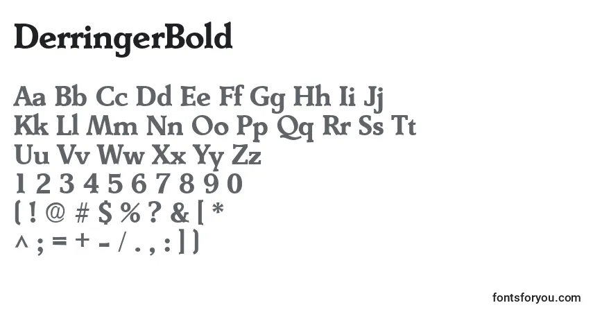 Czcionka DerringerBold – alfabet, cyfry, specjalne znaki