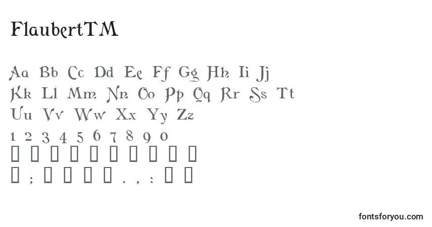 Schriftart FlaubertTM – Alphabet, Zahlen, spezielle Symbole