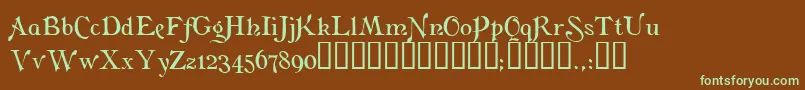 FlaubertTM-fontti – vihreät fontit ruskealla taustalla