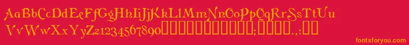 FlaubertTM Font – Orange Fonts on Red Background